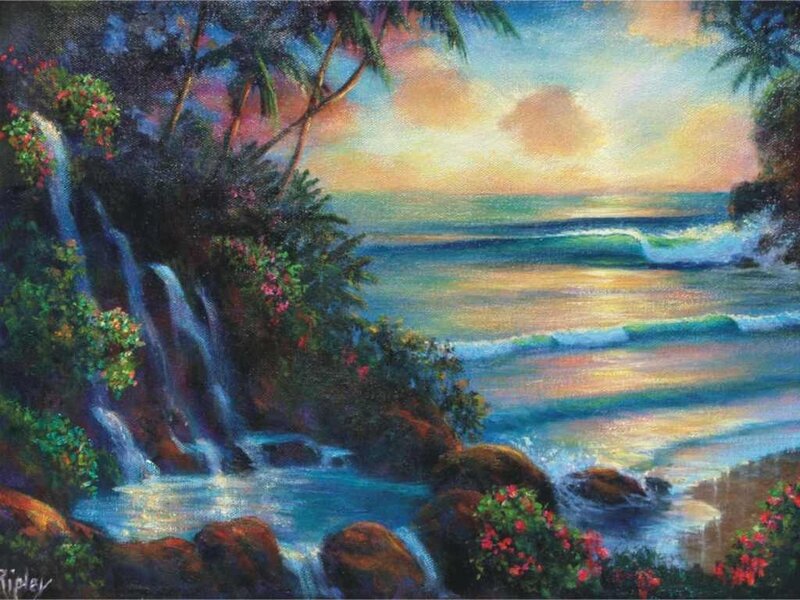 Tropical Waterfall Beach