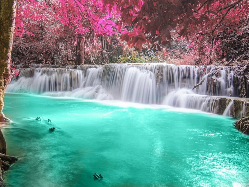 Tropical Waterfall — Cyan