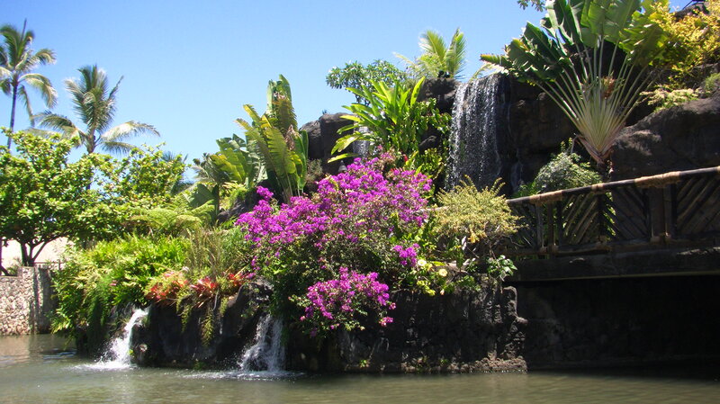 Tropical Waterfall Garden — Purple