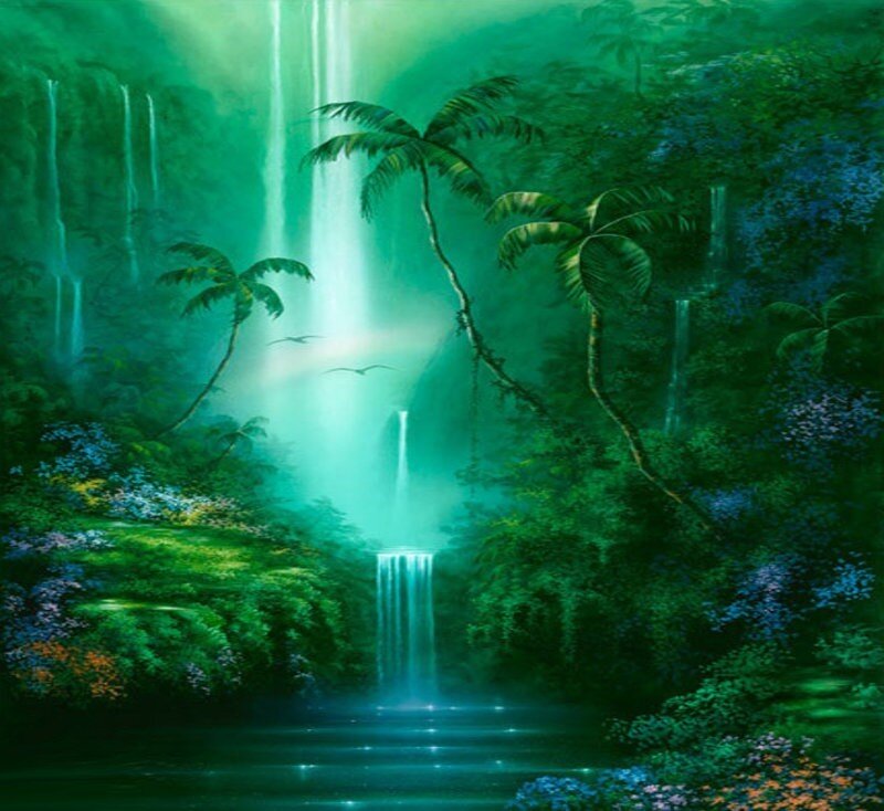 Tropical waterfall paradise