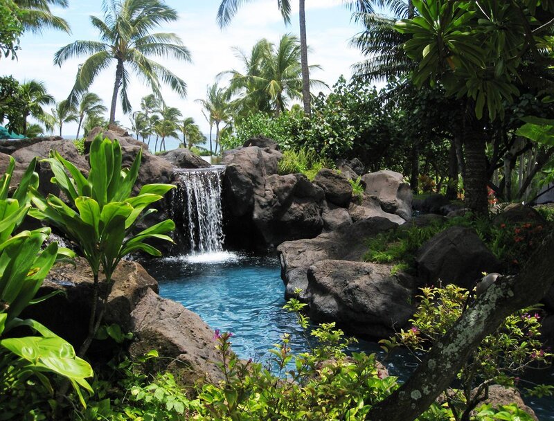 Tropical Waterfall Pool — Blue