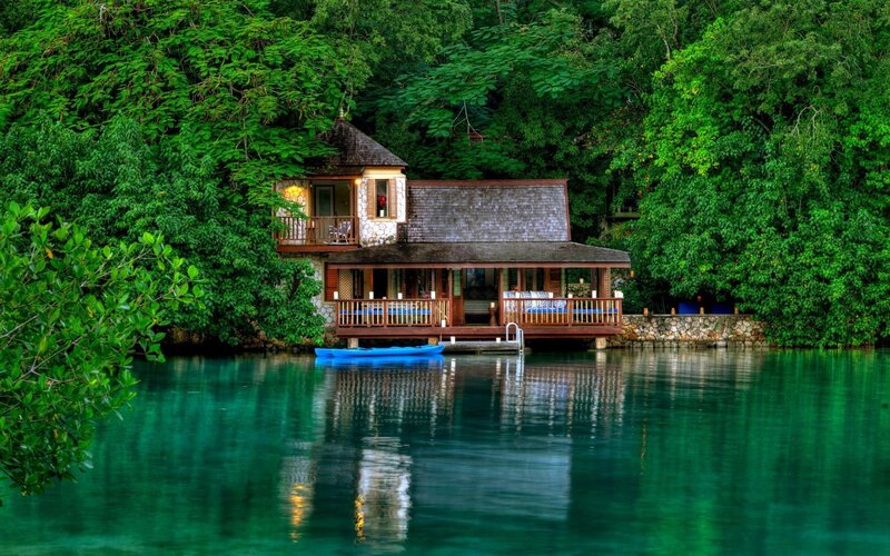 Tropical waterfront cottage