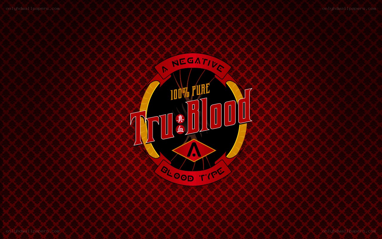 Tru Blood logo on red pattern