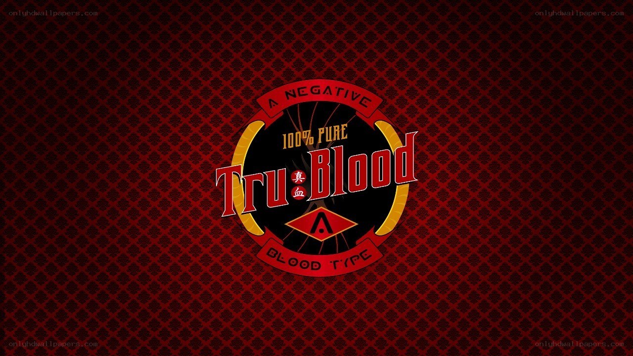 Tru Blood logo on red pattern
