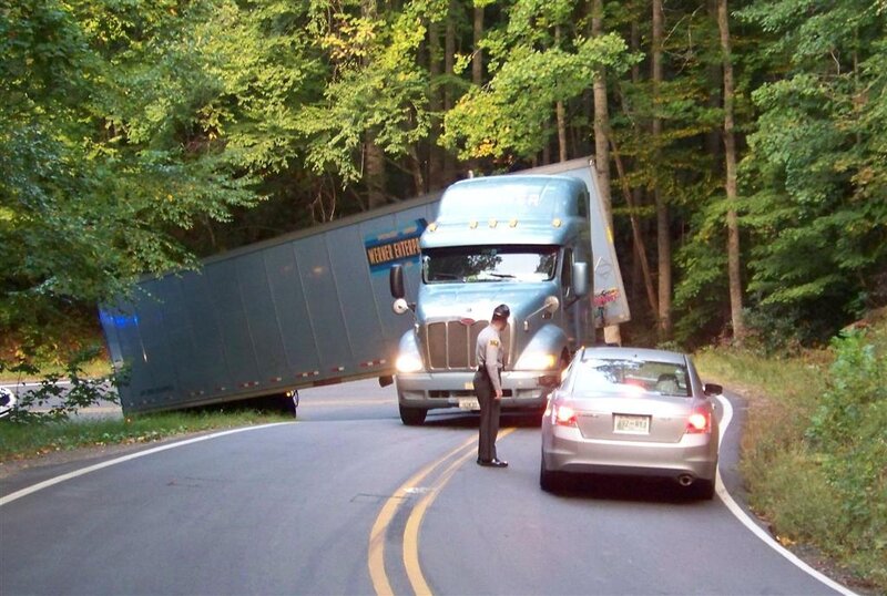 Truck Accident on Road
