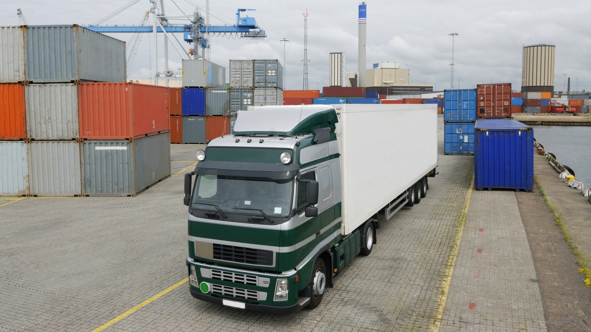 Truck at a shipping port