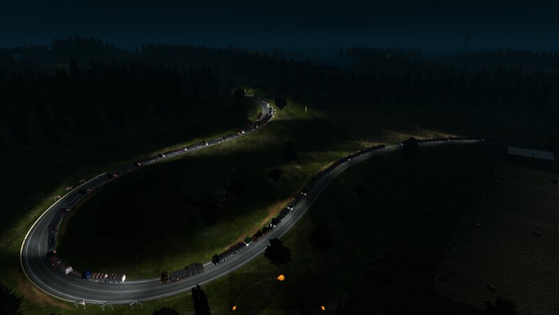 Truck Convoy on Road