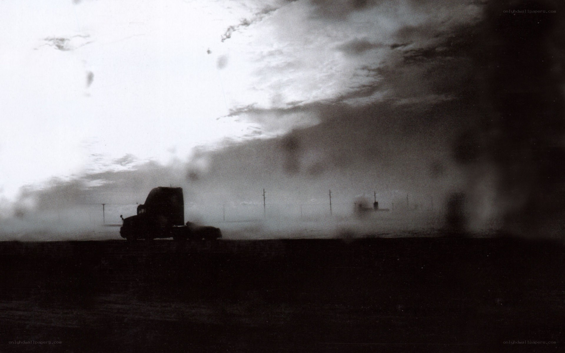 Truck in a storm