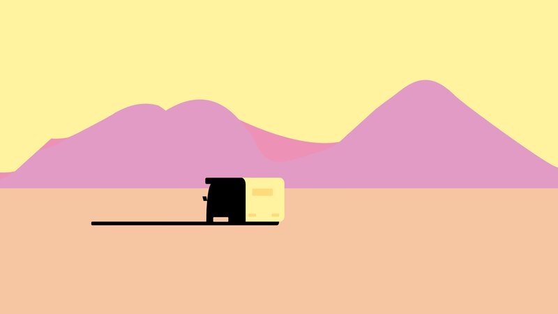 Truck in Desert — Yellow