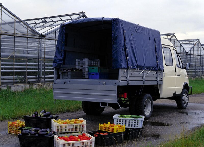 Truck loaded with fresh produce