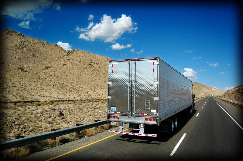 Truck on a desert highway