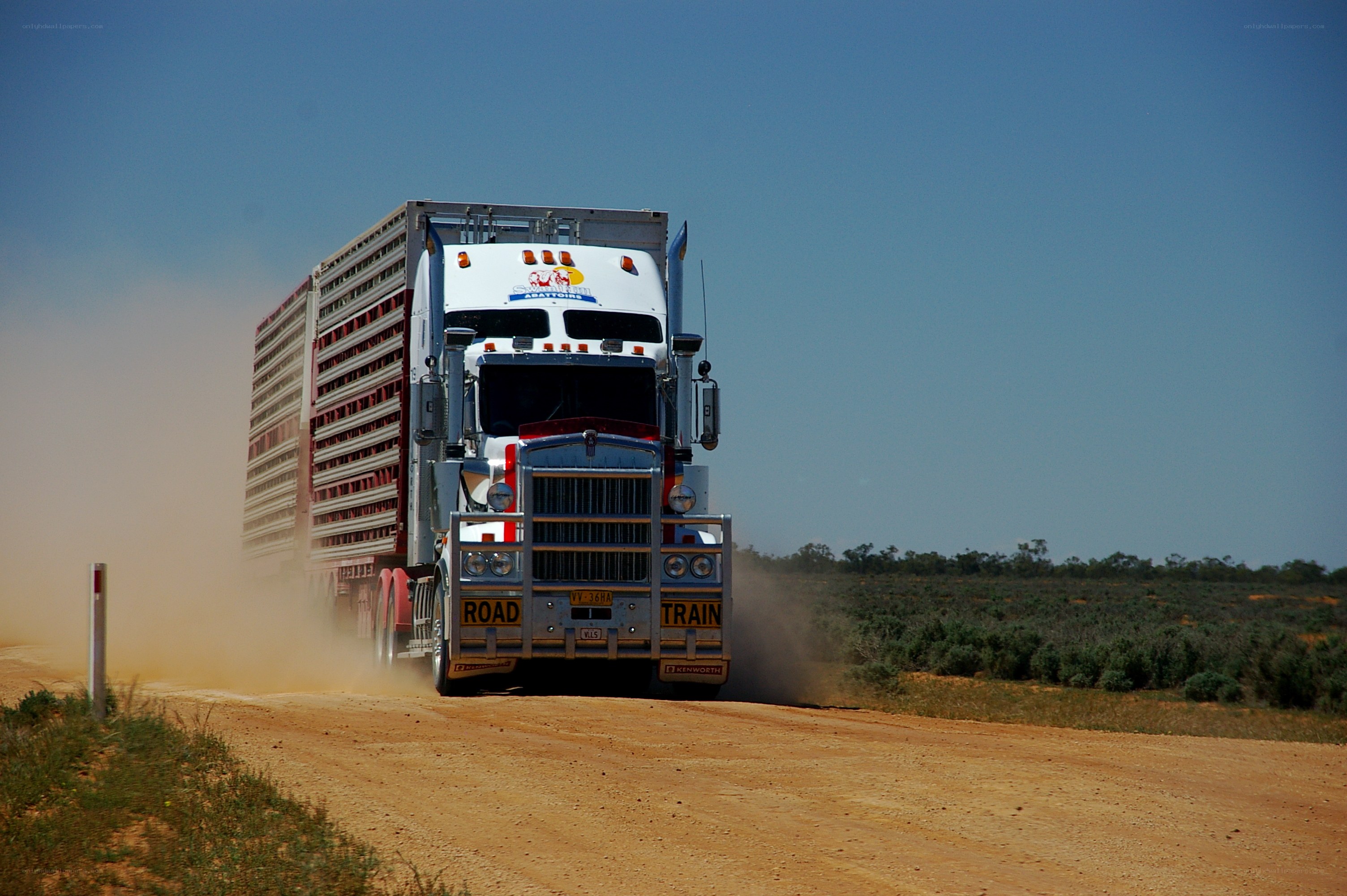 Truck on a dusty road