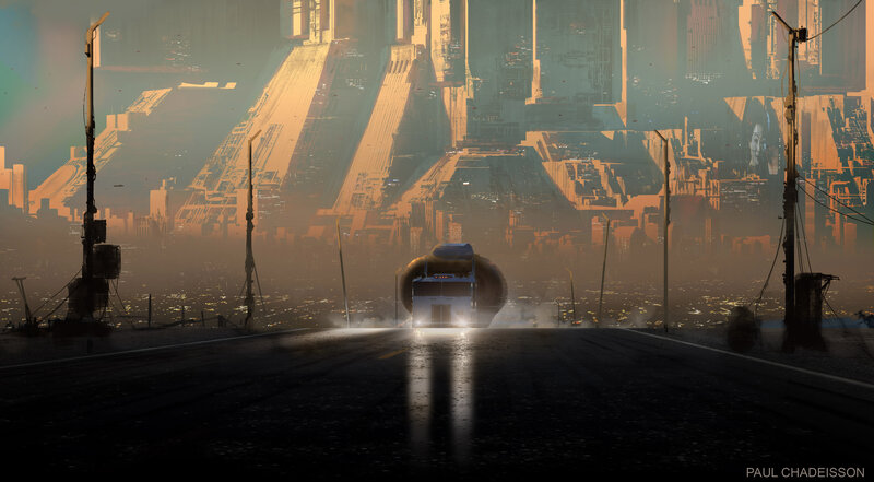 Truck on a Road — Orange