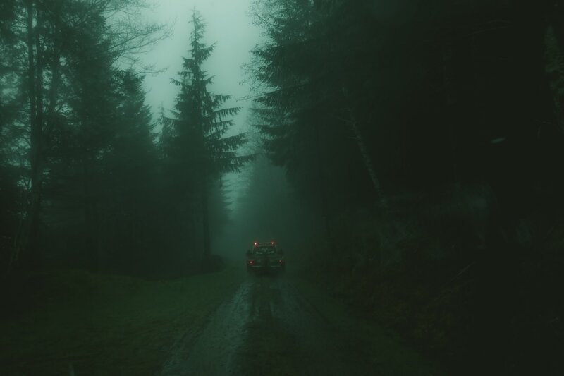 Truck on Forest Road