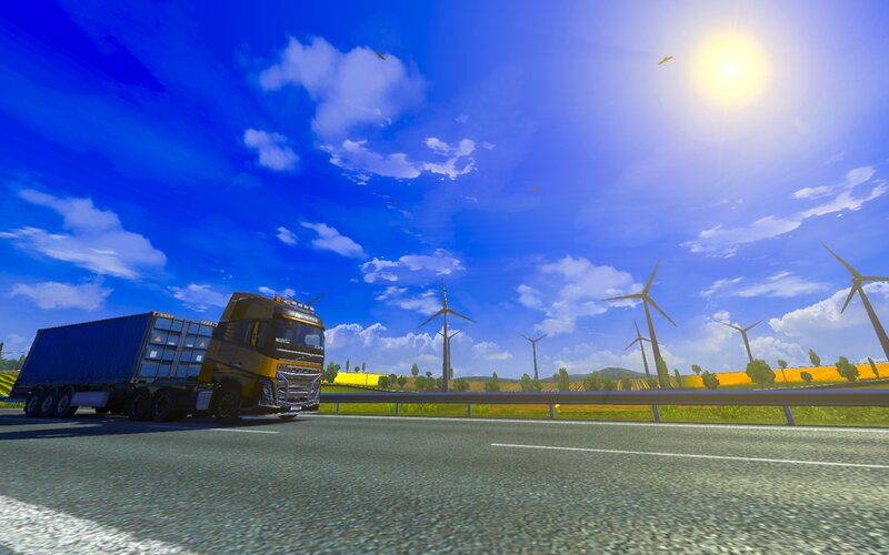 Truck on Highway — Blue, Bright