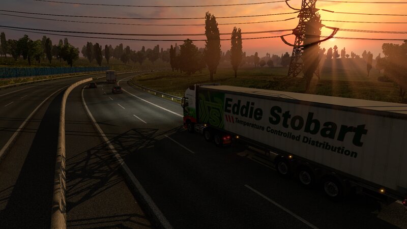 Truck on Highway — Orange