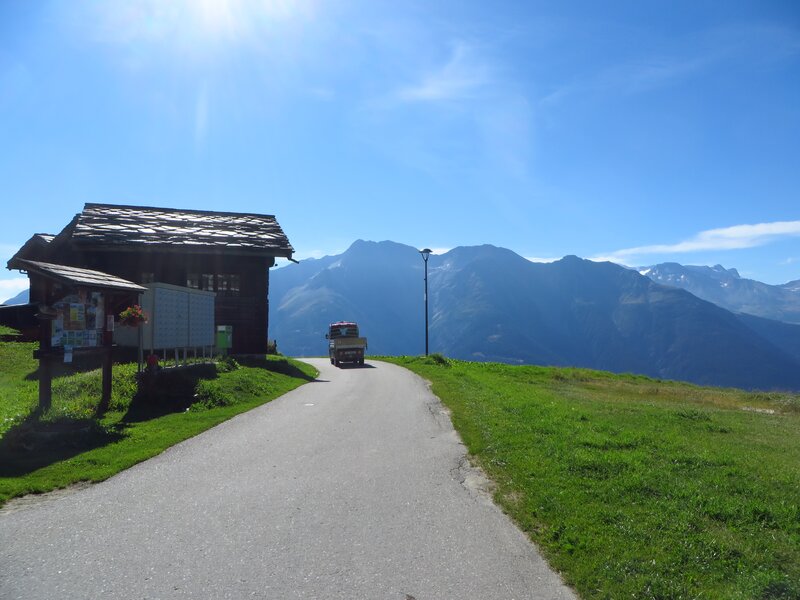 Truck on Mountain Road — Green, Serene