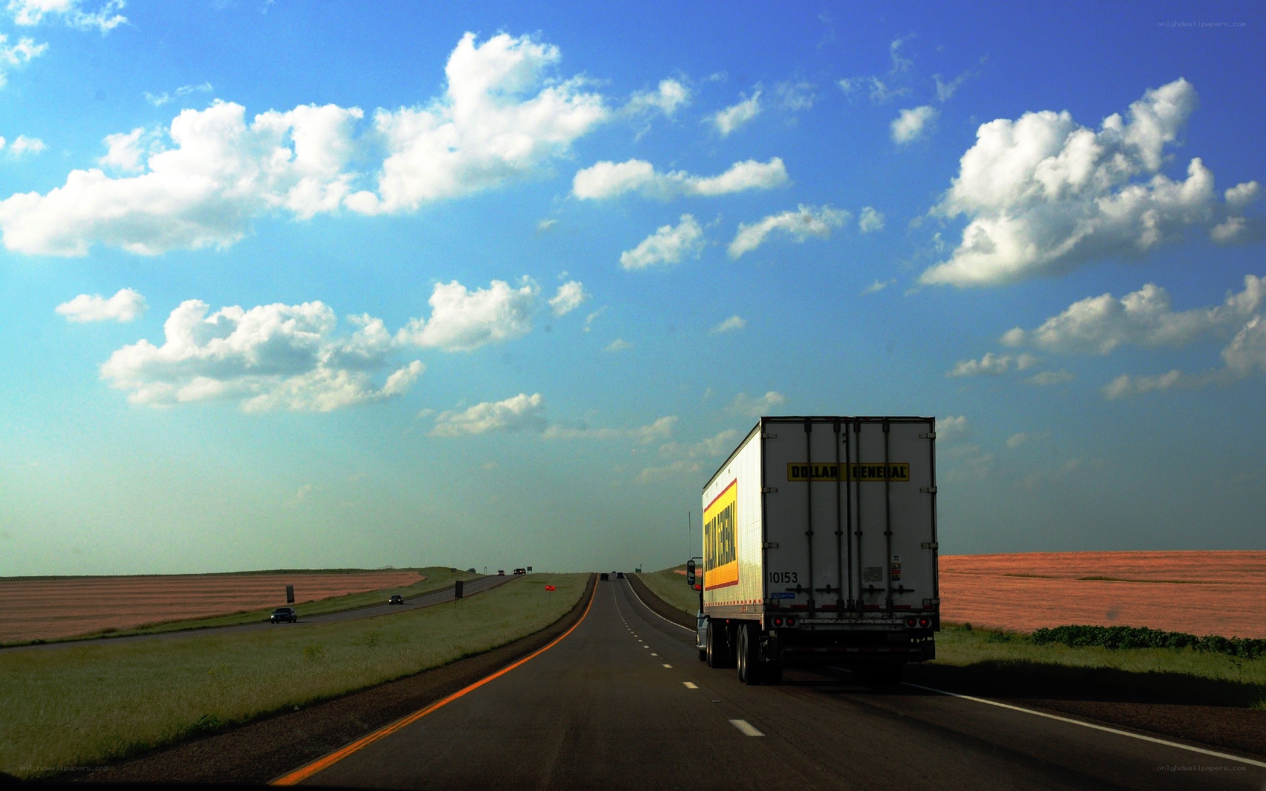 Truck on open highway