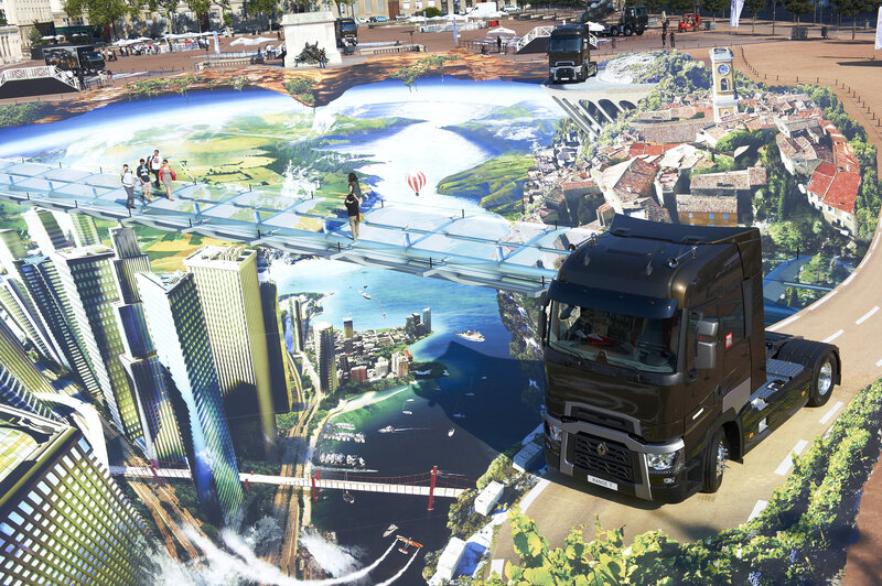 Truck on Painted Landscape