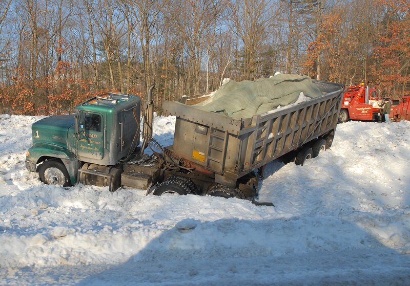 Truck stuck in snow