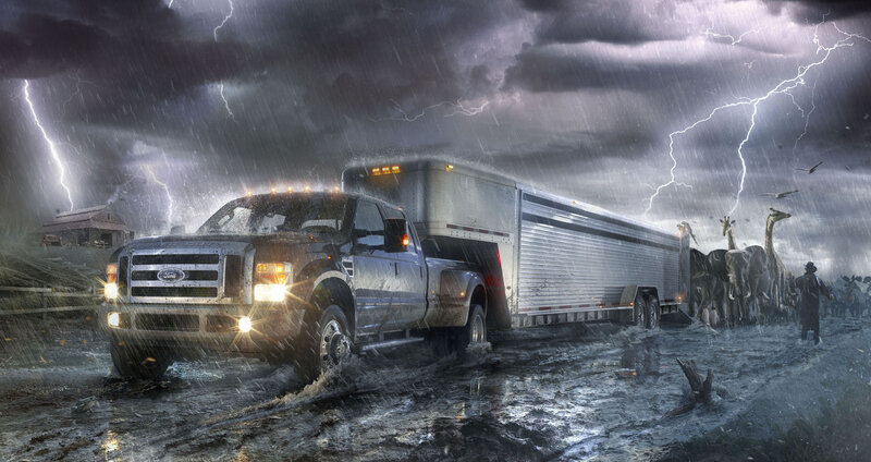 Truck with Animal Trailer