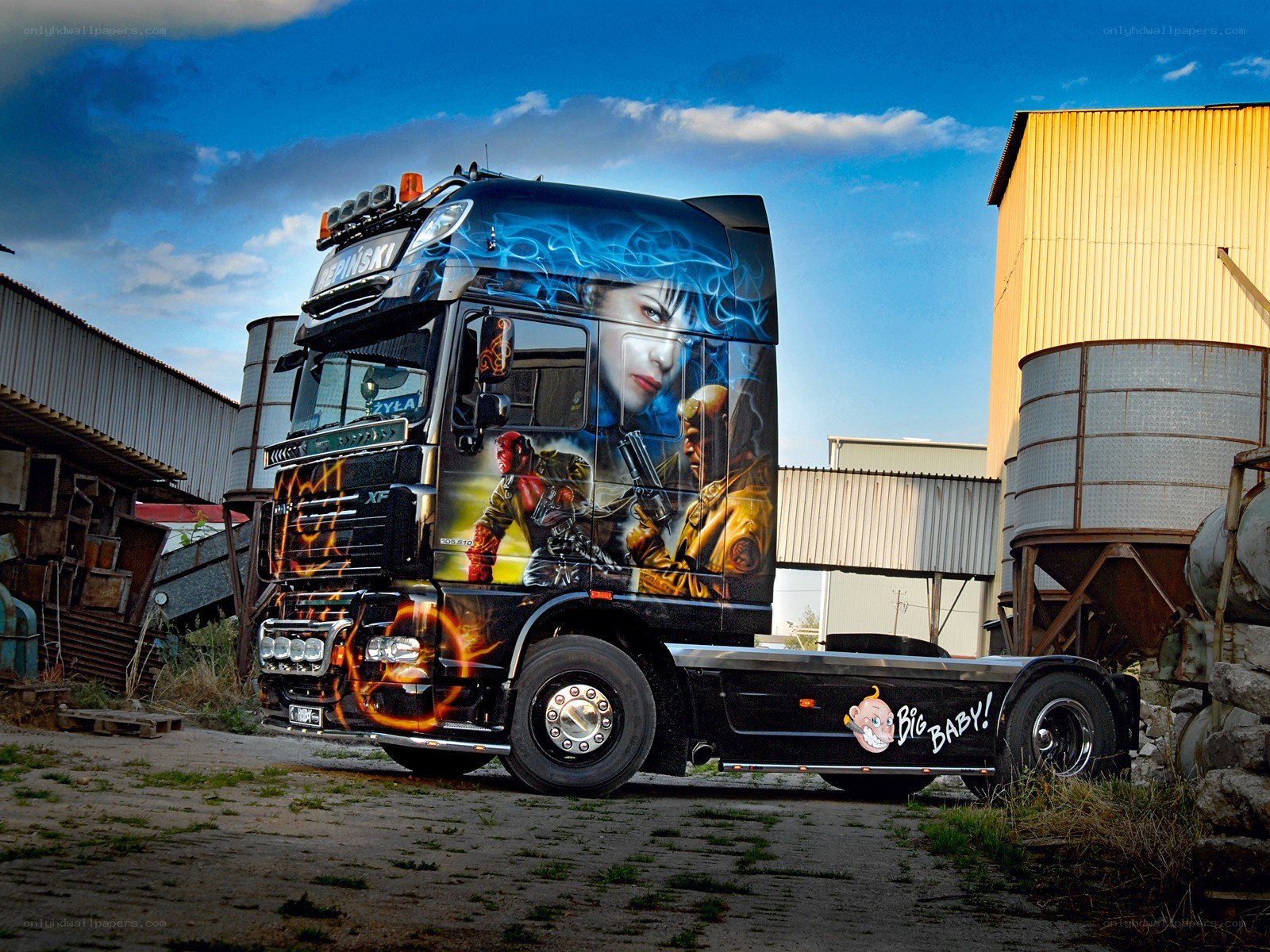 Truck with graphic artwork