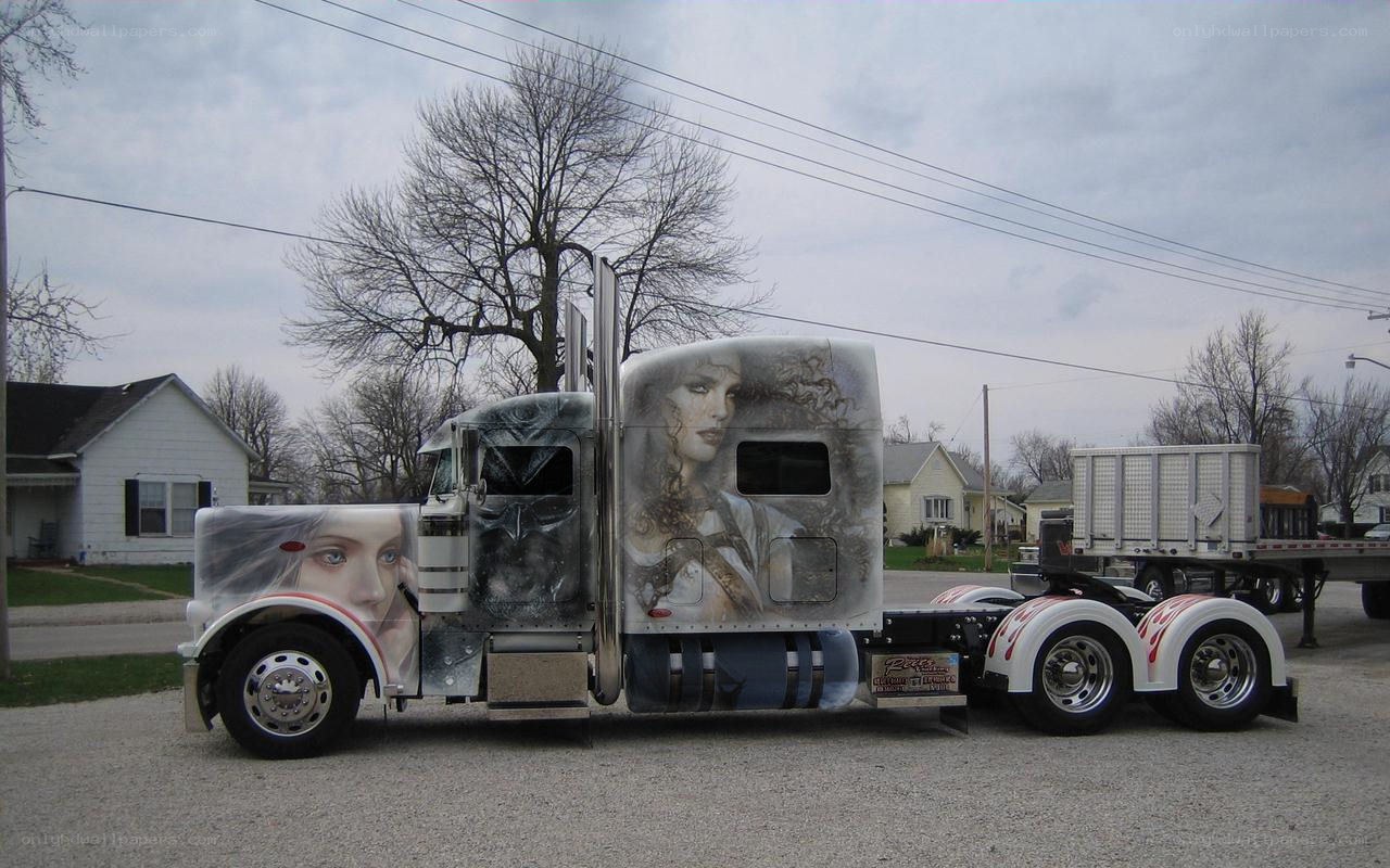 truck with painted woman