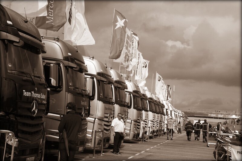 Trucks at a race event