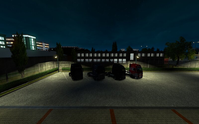 Trucks in Parking Lot