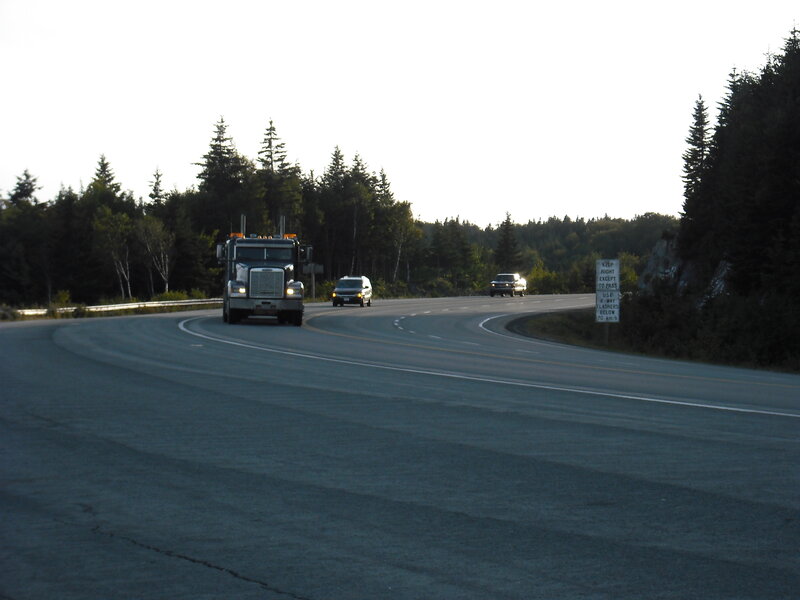Trucks on Winding Road