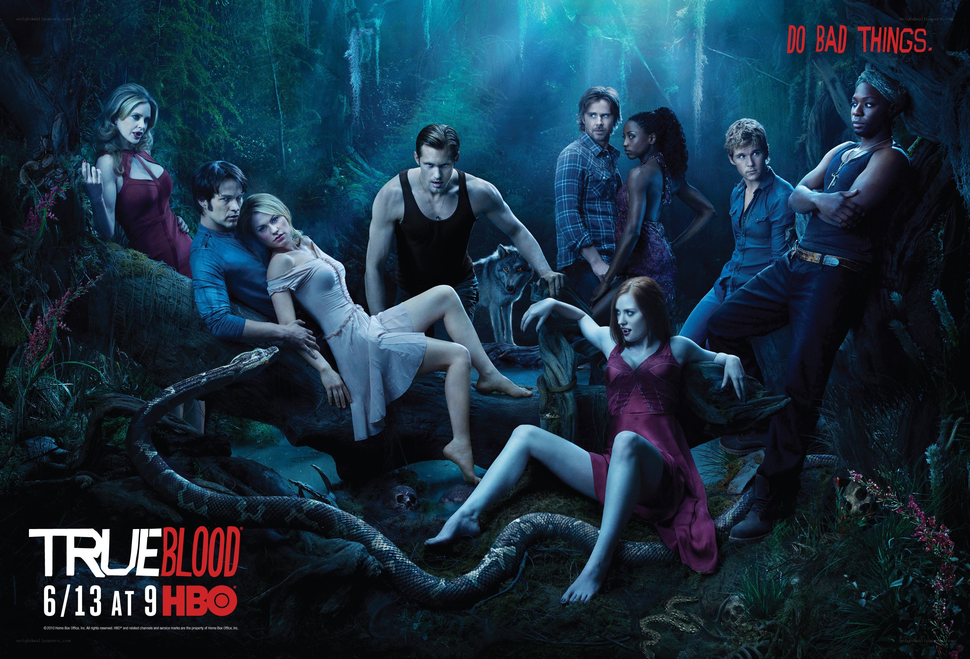 True Blood cast in forest