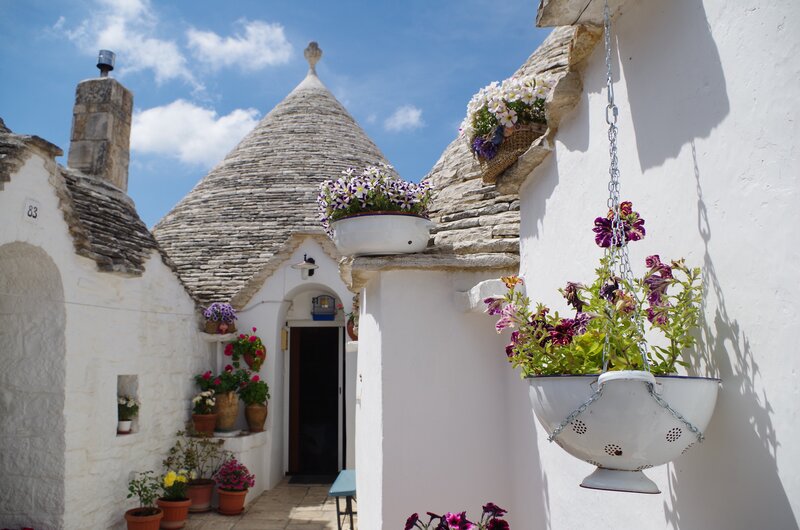 Trulli House with Flowers