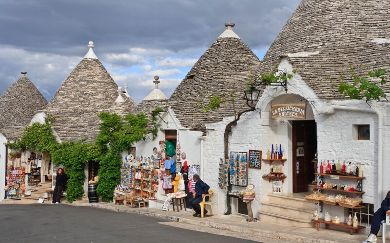 Trulli Houses in Alberobello — White, Dramatic