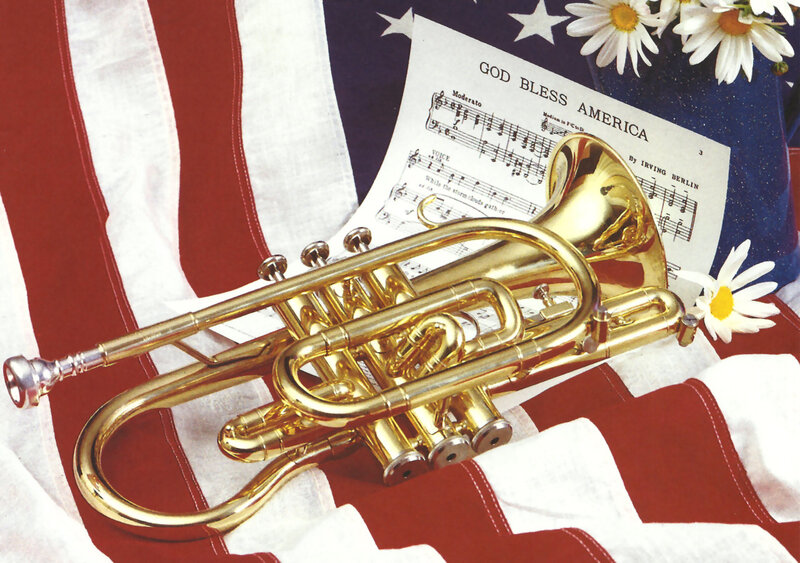 Trumpet on Flag