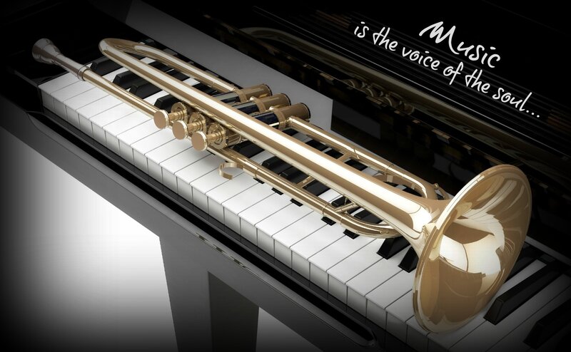 Trumpet on Piano Keys