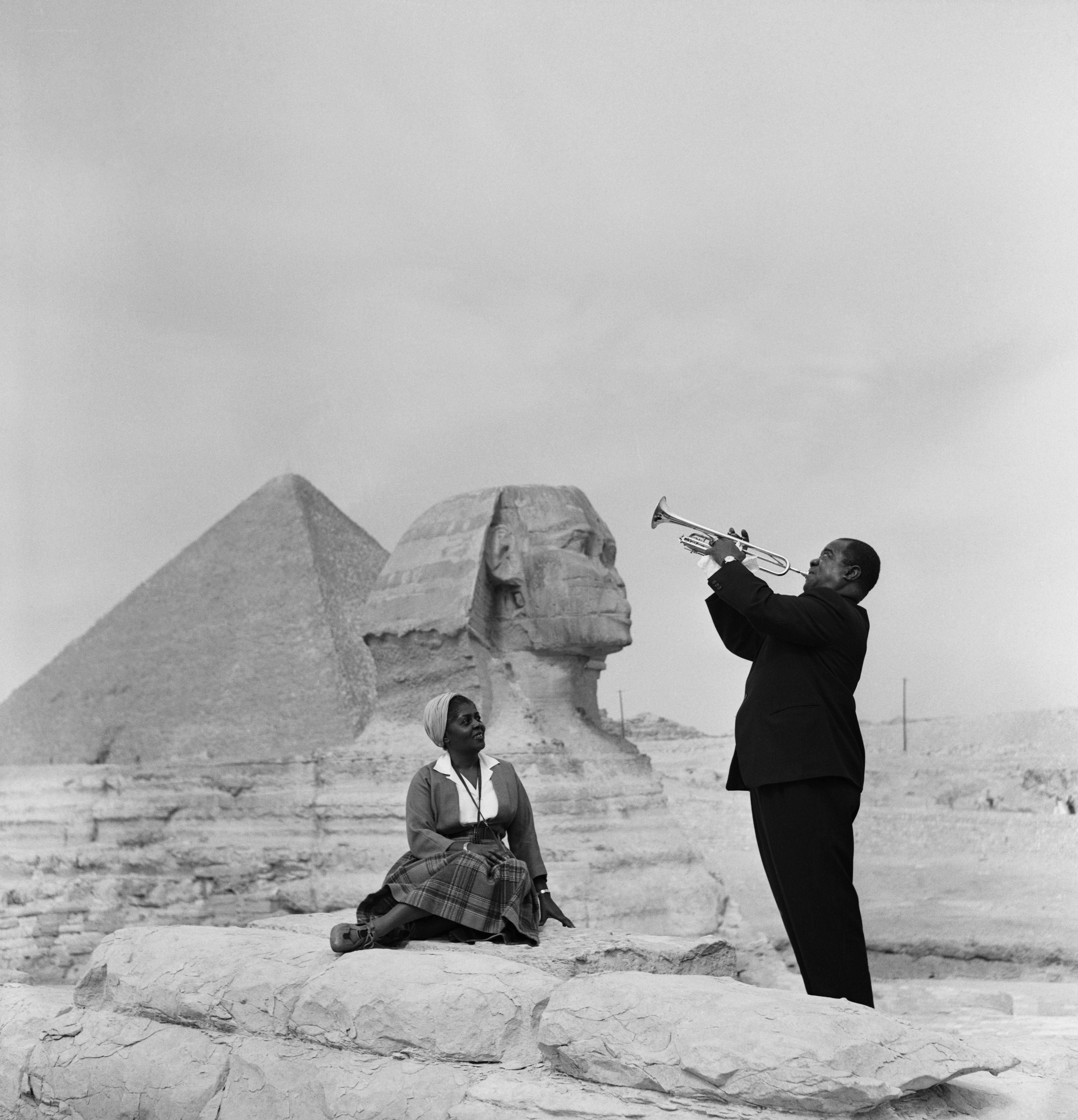 Trumpet player at the Sphinx