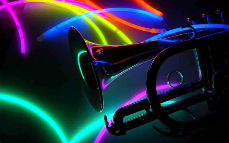 Trumpet with Neon Lights