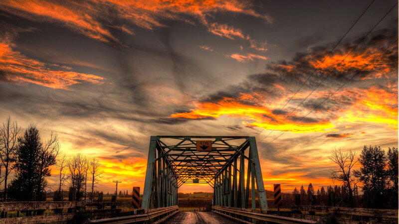Truss Bridge at Sunset