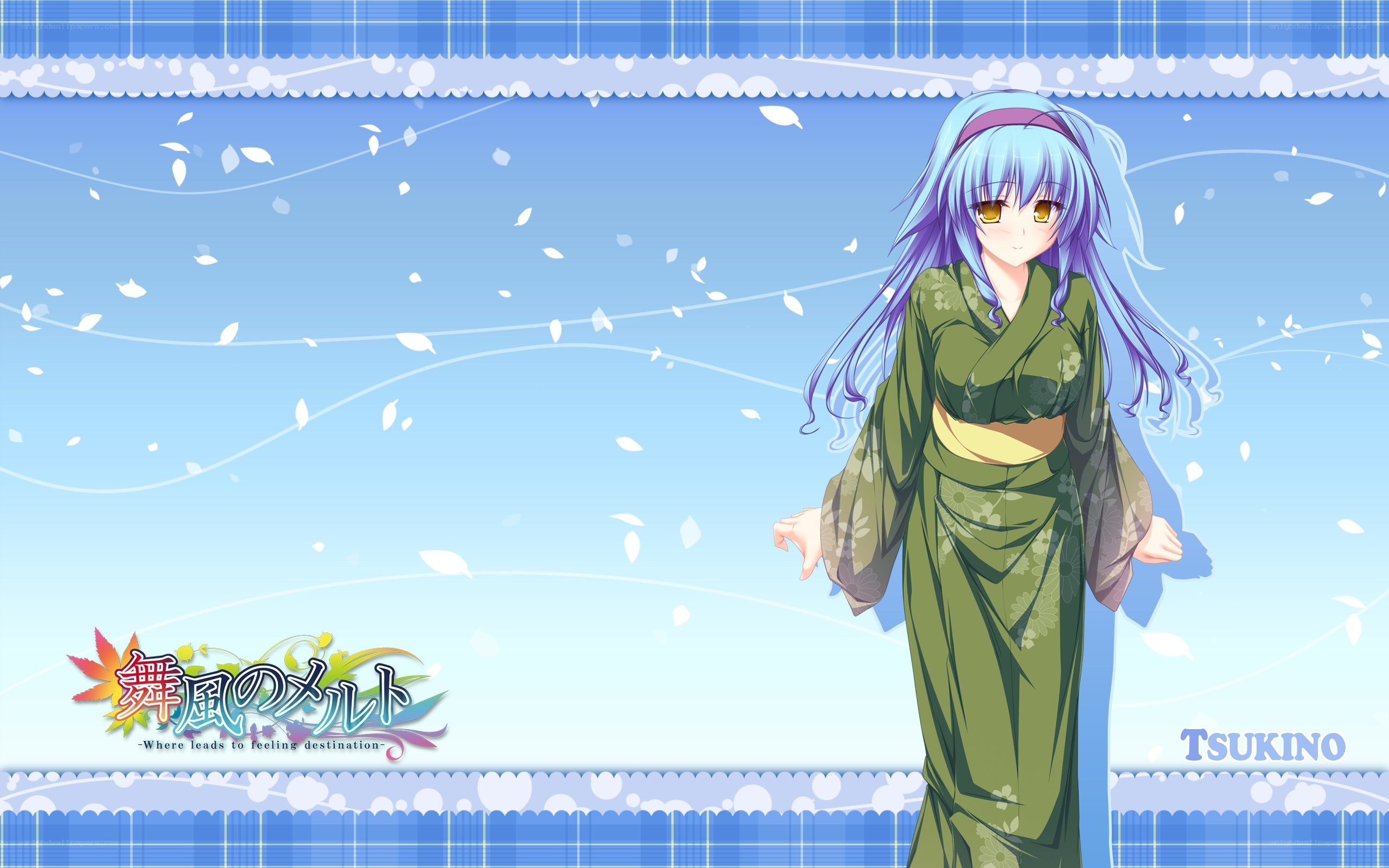 Tsukino in a green kimono