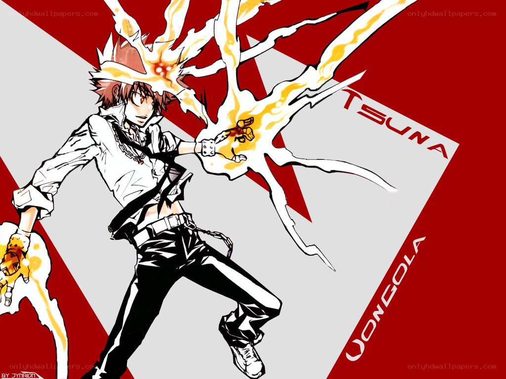 Tsuna unleashing flame power