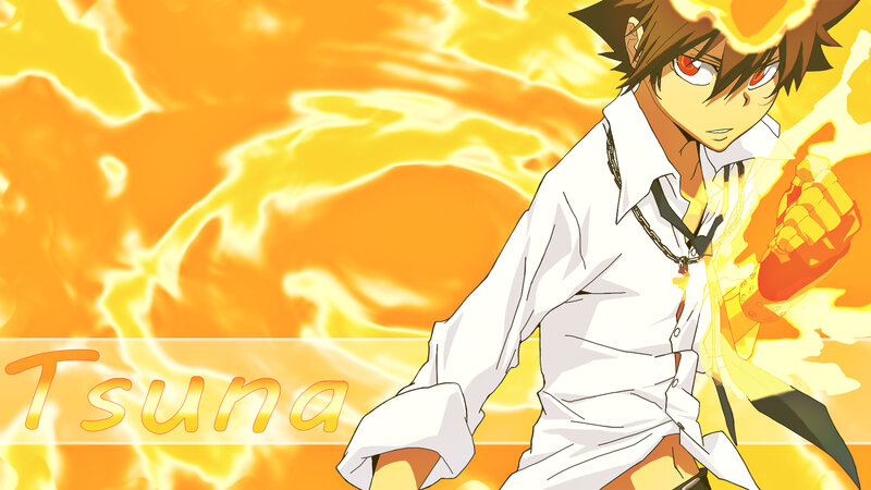 Tsuna with flame powers
