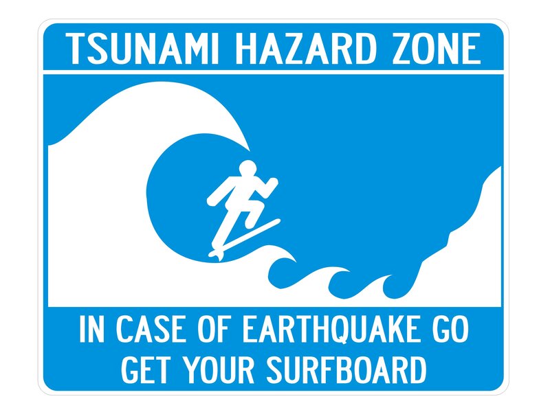 tsunami hazard zone sign