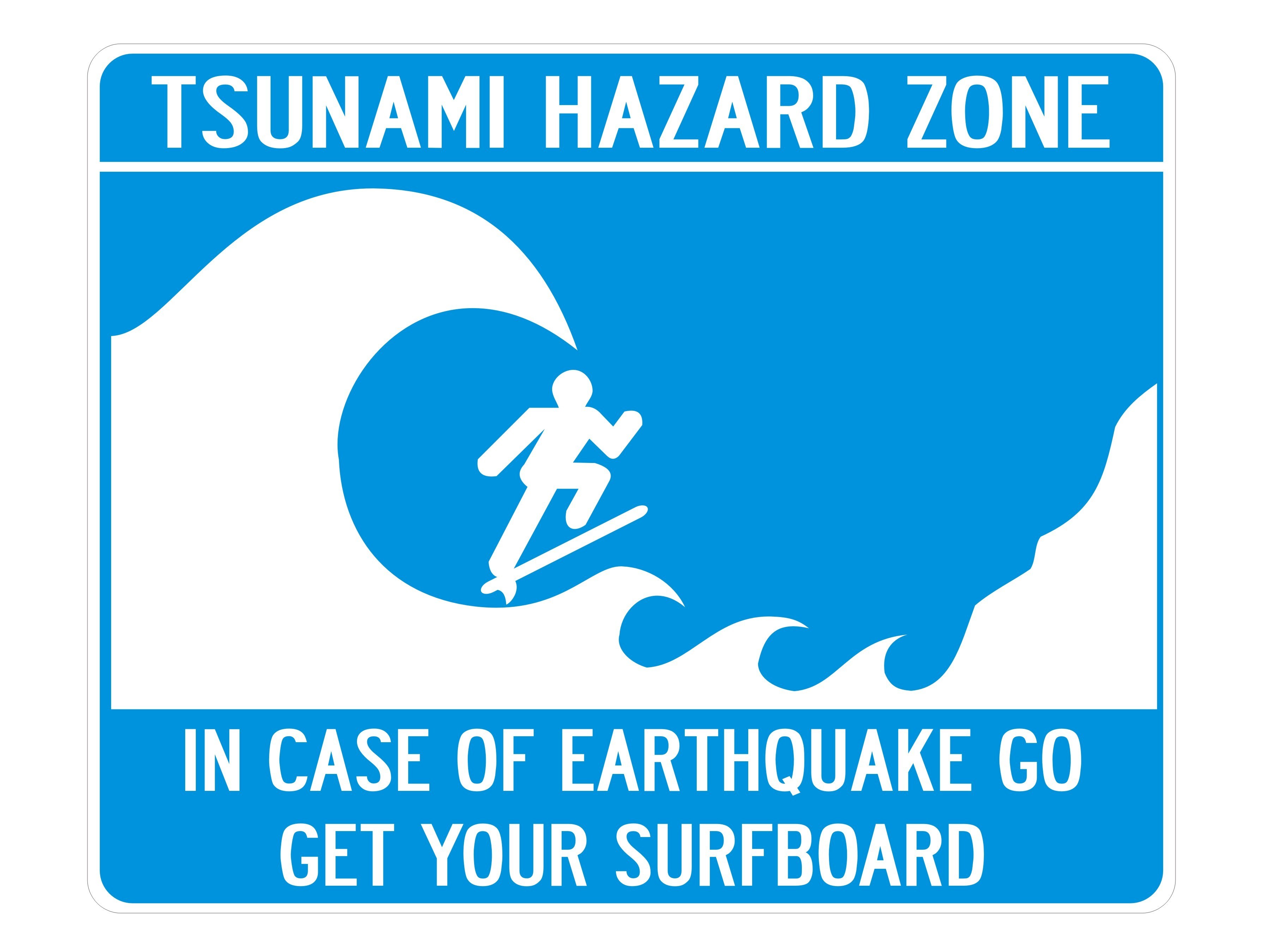 tsunami hazard zone sign