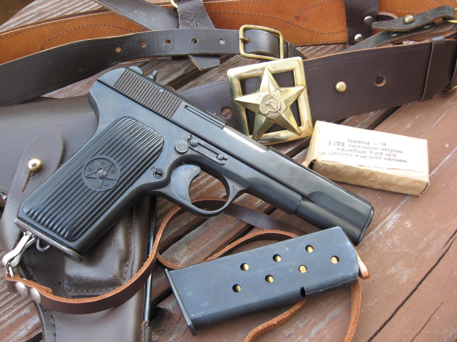 TT pistol with accessories