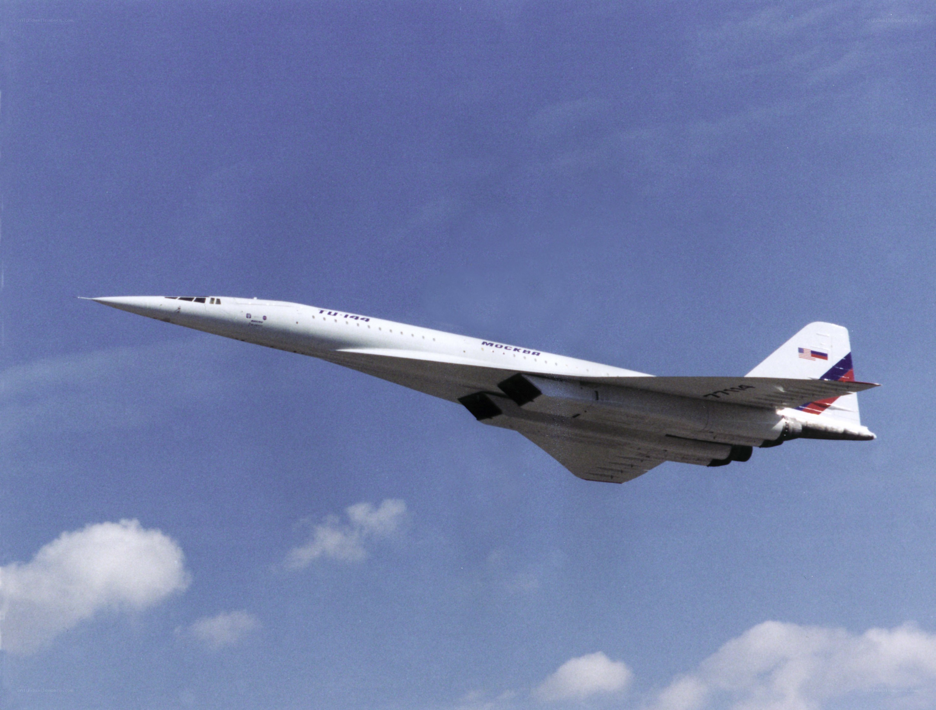 Tu-144 supersonic jet in flight