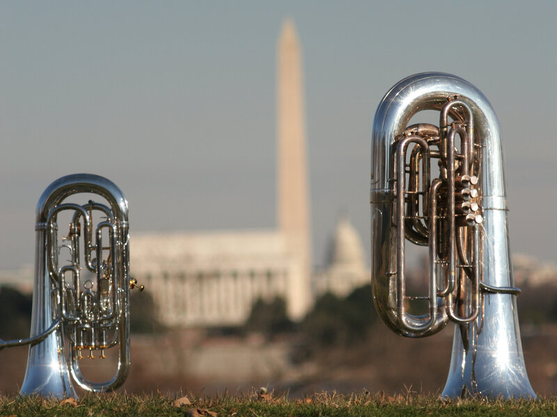 Tubas with Washington Monument