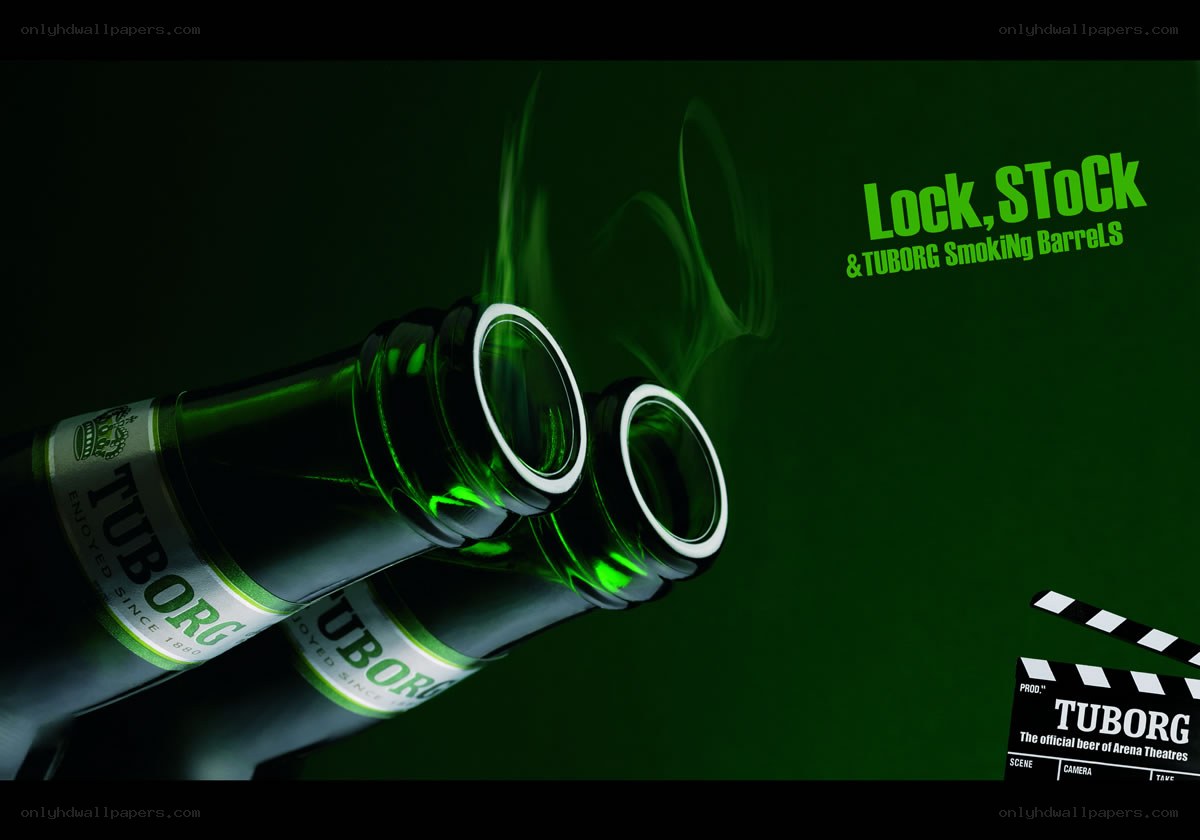 Tuborg beer bottle advertisement
