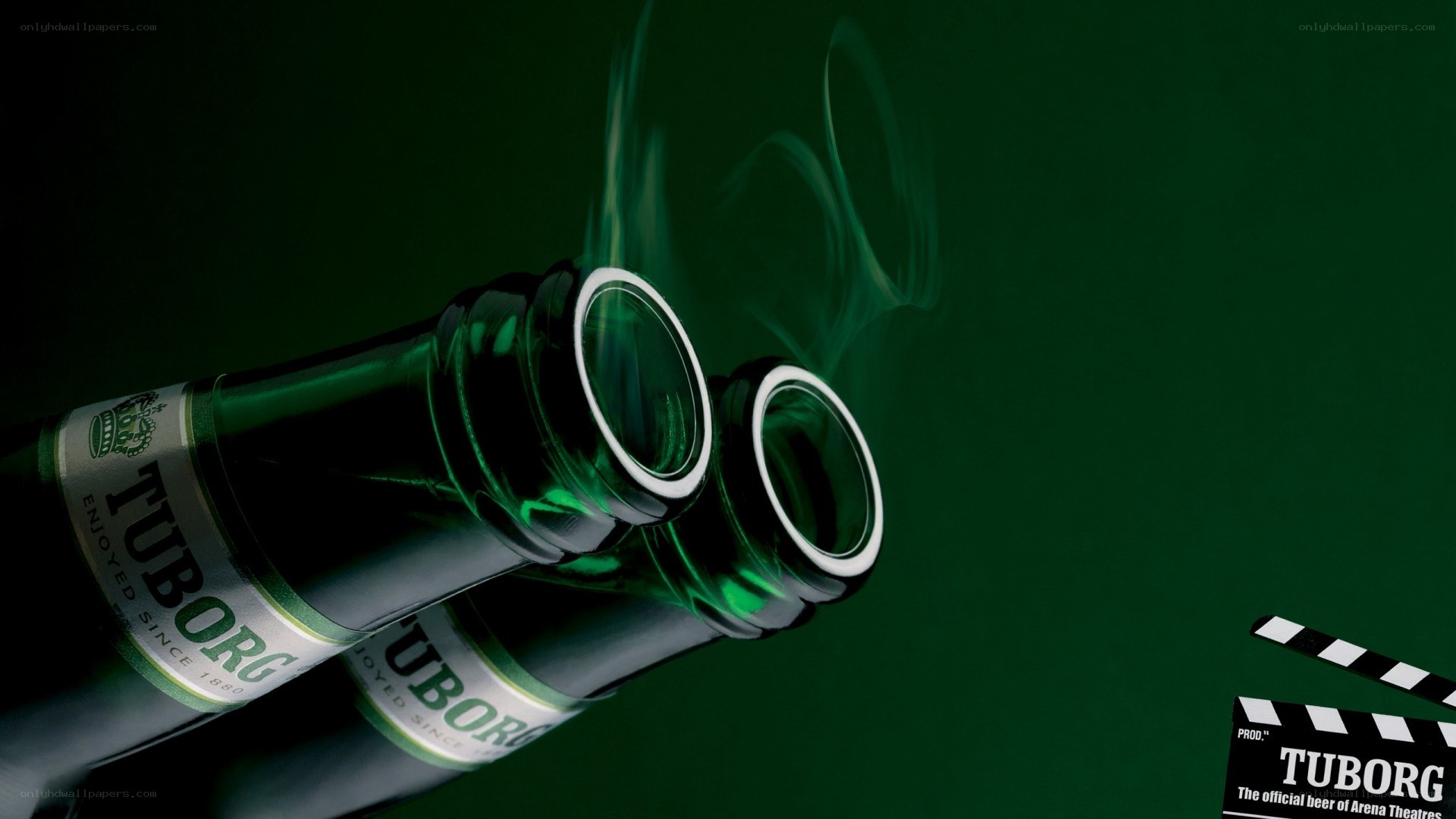 Tuborg beer bottles clinking