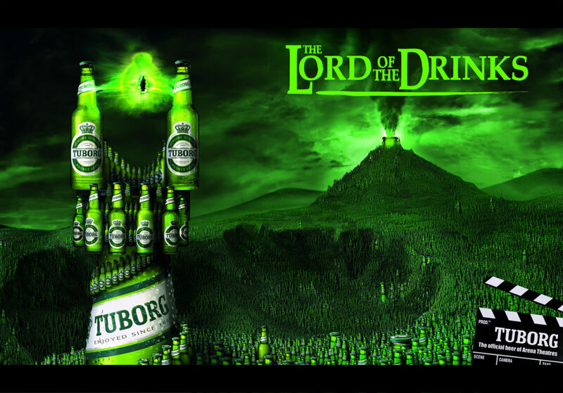 Tuborg Beer Bottles — Green, Dramatic