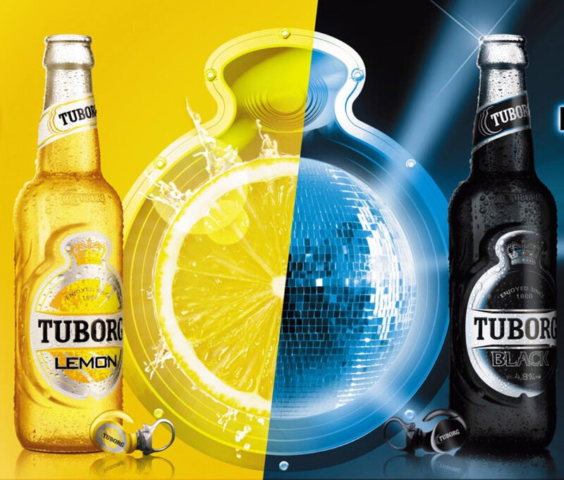 Tuborg Lemon and Black beer